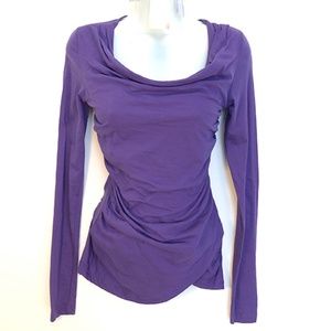 W by Worth I Drape Neck Long Sleeve Ruched Top